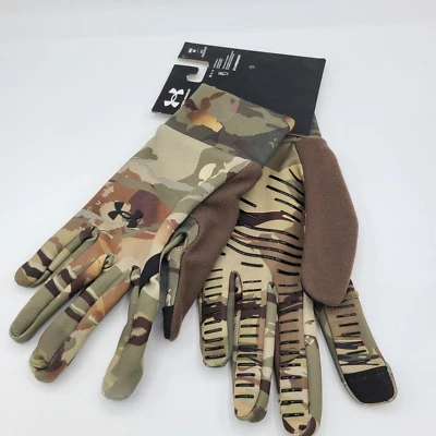 Under Armour Gloves Early Season Liner Woodland Camo Camouflage Men's Hunting - Image 1 of 4