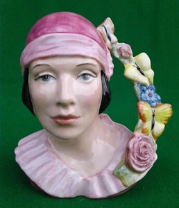 KEVIN FRANCIS “ART DECCO GIRL” WITH BUTTERFLY HANDLE CHARACTER JUG - LTD EDITION - Picture 1 of 12