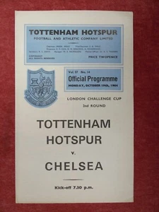 SPURS v CHELSEA | 1964/1965 | LONDON CHALLENGE CUP R2 | 19 OCT 1964 |UK FREEPOST - Picture 1 of 3
