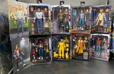 NECA Back To The Future 1 & 2 35th Anniversary Lot of 8 NEW MIB Free Shipping Cover