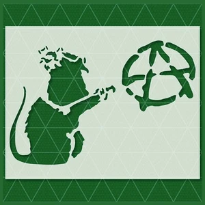 Banksy Anarchy Rat Stencil – Street Art, Graffiti, Urban, Pop Culture Design - Picture 1 of 6