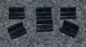 (6) 1x2 Black Smooth "L" w/ Divider Finishing Tile Bricks ~ New Lego Parts ~ - Picture 1 of 1