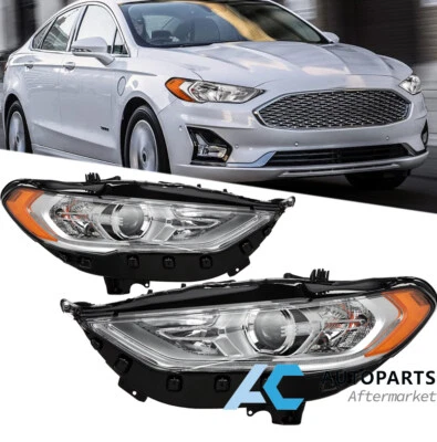 For 2017 2018 2019 2020 Ford Fusion Headlights Headlamp Halogen w/o DRL Pair Foto 1 de 4