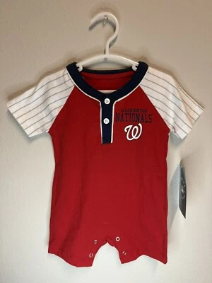 MLB Washington Nationals Baby Newborn One Piece SS Shorts Jumper 3-6Mo -  NEW - Image 1 of 4
