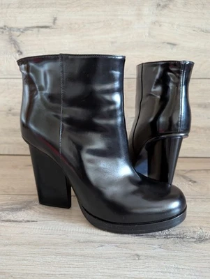 JIL SANDER black patent Leather heeled ankle Boots size 40 - Image 1 of 4