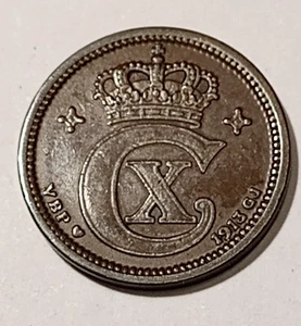 * Denmark * 2 öre  * 1913  * Bronze *  Cond.   1+ *VERY RARE - Picture 1 of 2