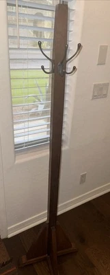 Arts and Crafts Style Mission Oak Coat Rack Hall Tree Early 20th Century Antique - Image 1 of 4