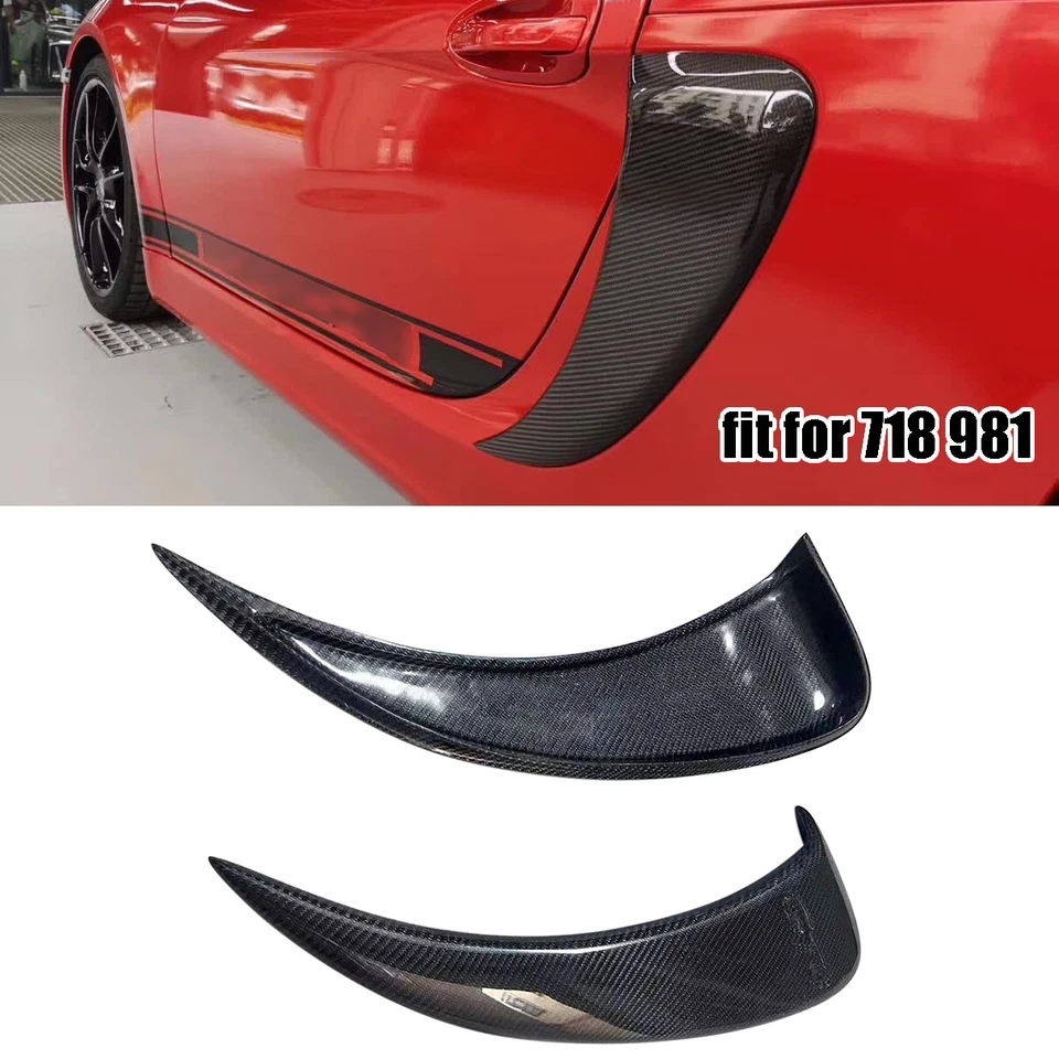 2* para Porsche 981 Boxster Cayman GT4-Style Presa de aire lateral Ventilación de cuchara Fibra de carbono Foto 1 de 4
