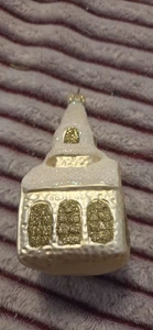 VINTAGE GLITZER MERKUR GLAS WEIHNACHTEN KIRCHE ORNAMENT mattiert  - Bild 1 von 4