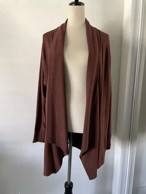 Athleta Pranayama Restore Wrap Brown Size L Cardigan Pockets - Image 1 of 4