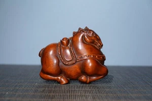Chinese Natural Boxwood Hand-carved Exquisite Horse Statue 马上发财手把件 1026 - Bild 1 von 9