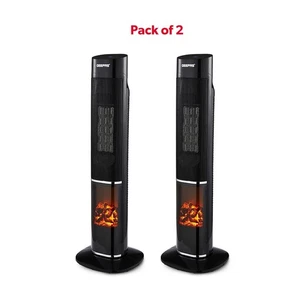  Oscillating Digital Tower PTC Ceramic Heater 2 Heat Settings 2000W Pack of 2 - Picture 1 of 10