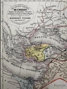 Ancient Persian Empire Monarch Orient Assyria Babylon 1865 Erhard hand color map - Picture 1 of 5