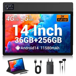Tablette 14 Pouces Android 14 Tablette avec Carte Sim Plateau 36Go RAM+256Go ... - Photo 1/7