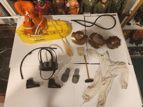 Vintage G.I. Joe  Sailor lot Deep Sea Diver Raft Life Vest Cover