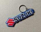 SUZUKI Blue Keychain Rubber Motor Bike Racing Keyring Motorcycle Collectible #01