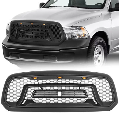 Front Grille For 2013-2018 Dodge Ram 1500 Rebel Style Grill W/Letter W/3LEDs ABS - Image 1 of 4