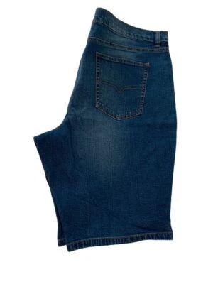 Bermuda jeans masculina elástica 42 Route 66 lavagem média costura interna 11" - Imagem 1 de 4
