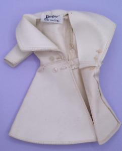 1960s Vintage Barbie Vinyl Coat Jacket Ecru Off-White London Tour #1661