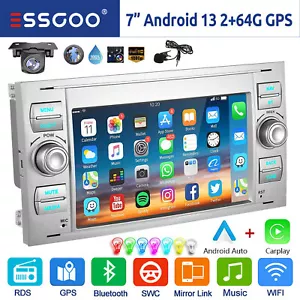 Für Ford Focus C S Max Transit Kuga Mondeo 64G Android 14 Carplay Autoradio NAVI - Bild 1 von 15