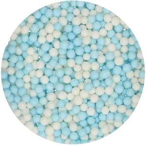 Perle di zucchero medie colore bianco azzurro gr. 80 Funcakes in bustina - Imagen 1 de 1