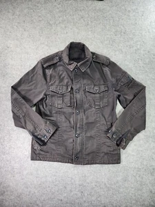 GAP Jacket Mens Size Medium Dean Winchester Gray Zip Military Utility Distressed - Picture 1 of 13