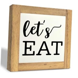 Inspirational Wood Signs, Eat Sign, Kitchen Decor, Box Wood Plaques Desk - Picture 1 of 7