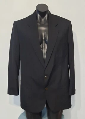 Stafford Ellinson Size 112 Classic Black  Wool Blend 2 Button Blazer Jacket - Image 1 of 4