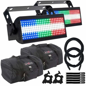 ADJ JOLT 300 High Powered Multi-Use RGBW LED Strobe Fixtures Pair w Case - Picture 1 of 12