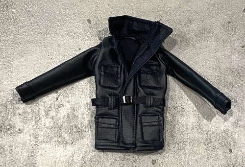 PB-MF-BANE-JKT:  Black Faux Leather Trialmaster Jacket for McFarlane TDKR Bane Cover