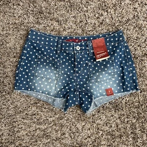 Arizona Jean Company Junior Größe 7 blau Denim Stern Shortie Shorts neu - Bild 1 von 4