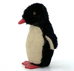 Penguin Toy Figure 3in 8cm possibly Max Carl 1950s Plush over Paper Mache no ID - Picture 1 of 11