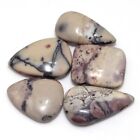 5Pcs Drilled Cabochon Beads Porcelain Jasper Gemstones 1-2" For Jewelry JW
