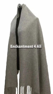 New Elegant Large 80"x28" 4-Ply 100% Pure Cashmere Women Shawl Wrap, Light Gray - Image 1 of 2