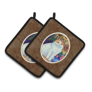 Carolines Treasures 7153PTHD Cat Pair of Pot Holders 7.5 x 3 x 7.5 in. - Picture 1 of 1