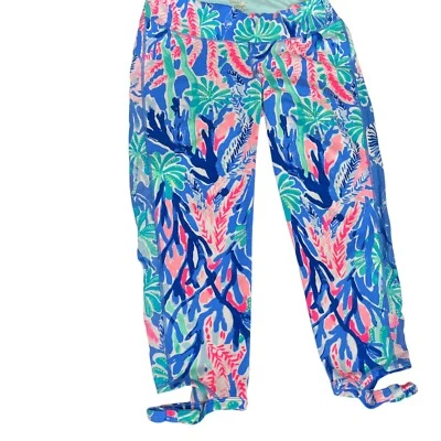 Укороченные леггинсы Lilly Pulitzer Luxletic Gemma Weekender размер L Jet Stream - Изображение 1 из 4