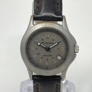 Columbia Watch Women 26mm Silver Tone Date Gray Dial Matte WR 50M New Battery 8" - Picture 1 of 19