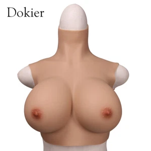 Dokier F Cup Silicone Breast Forms Enhancer Drag Queen Crossdresser Breastplate - Picture 1 of 12