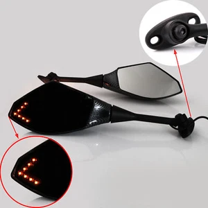 Motorcycle Integrated Rearview Mirrors w/ Turn Signal For Suzuki GSXR600 GSXR750 - Foto 1 di 12