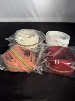Assorted Nylon Zipper Set, 4 Colors, Durable Sewing Supply Long Length - Image 1 of 3