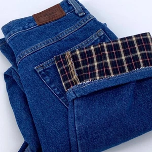Pantalones de mezclilla LL Bean calce clásico forrados de franela para hombre 30x30 (28x28) lavado oscuro pierna recta - Imagen 1 de 7