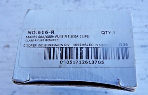 Reductor de fusibles Eaton Bussmann No.616-R, clase de fusible R, 100A máx. Amperios, 600V Ac - Imagen 1 de 2