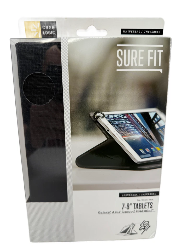 Case Logic SureFit UFOL-208 Universal Folio Case Cover Black for 7-8" Tablets - Image 1 of 4
