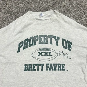 VTG 90s Green Bay Packers Brett Favre Property TShirt Mens L Gray NFL Football - Picture 1 of 6