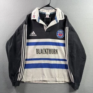 VIintage Bath Rugby Union Shirt Mens XL Black Adidas Cotton Jersey 90s 1999 - Picture 1 of 24
