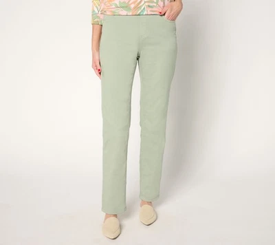 Denim & Co. Women's Petite Pants PXL Comfy Knit Straight Leg Green A670289 - Image 1 of 4