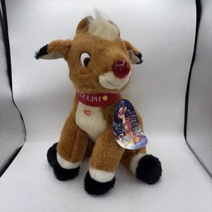 Peluche de colección Macy’s 15” Rudolph el reno nariz roja sin sonido ni luz nuevo con etiquetas - Imagen 1 de 5