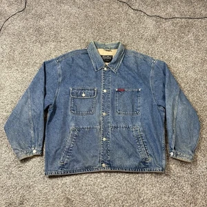 Vintage EDDIE BAUER Denim Trucker Jean Jacket Men’s Oversized XL - Picture 1 of 6