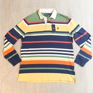 POLO RALPH LAUREN Men's Blue Multi Classic Fit Striped Iconic Rugby Shirt NWT XL - Picture 1 of 12