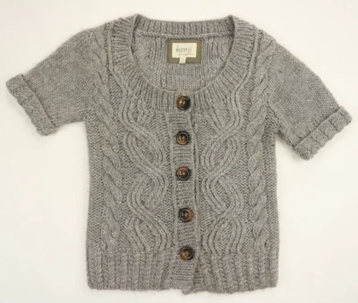 Kenji 女式手工针织毛衣开衫天然羊毛羊驼混纺纽扣前 S — 第 1/3 张图片